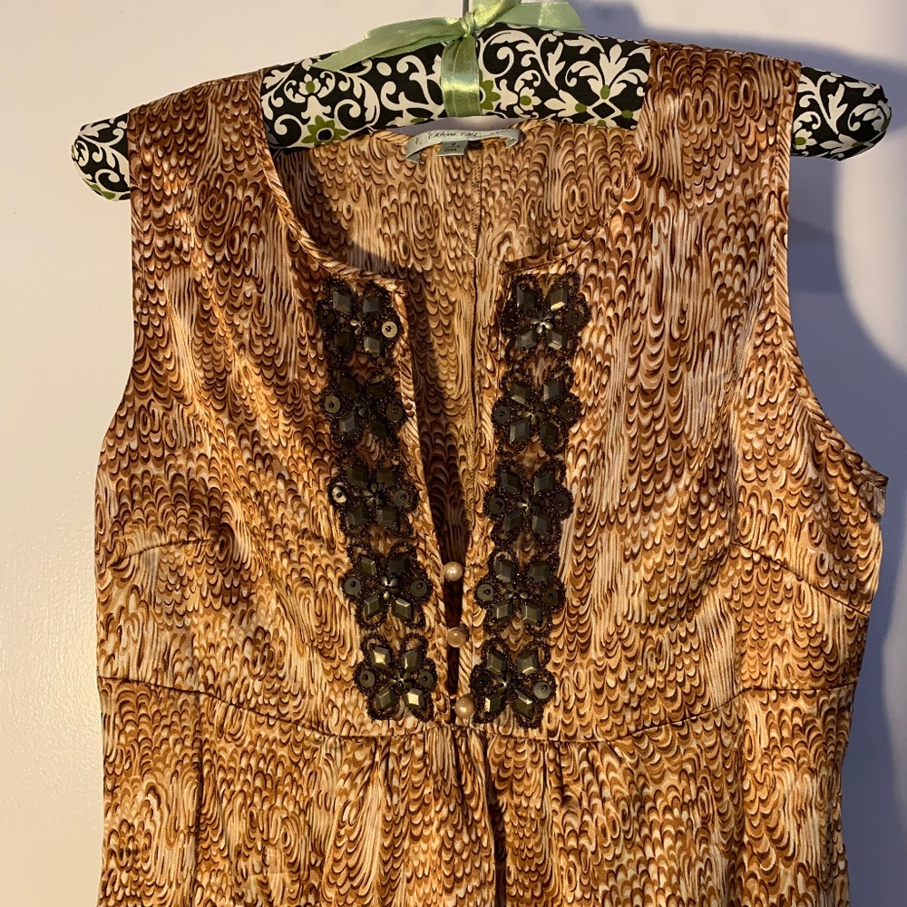 Beth Bowley Print Dress w/ Embellished Bodice